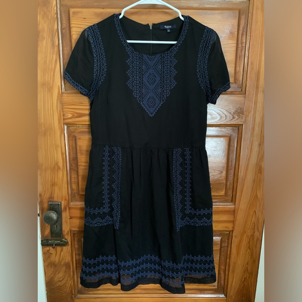 MADEWELL AUGUSTINE EMBROIDERED DRESS SIZE 8